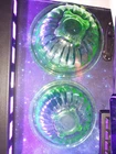 SET OF 2 Vintage Hazel Atlas Green Uranium Glass Mixing Bowls Glow