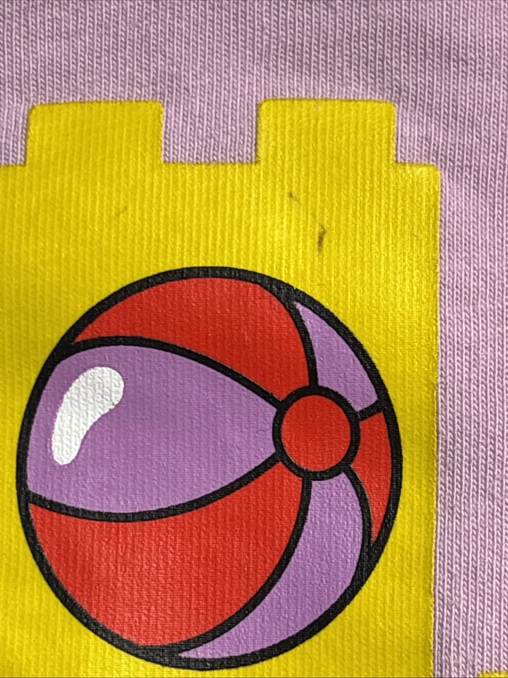 Adidas X Lego Girls Graphic Organic Cotton T-shirt 4T Lilac Short Sleeve Crew - Image 3 of 4