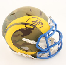 Isaac Bruce Signed Los Angeles Rams Camo Speed Mini Helmet Beckett COA
