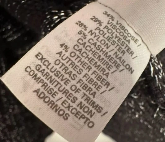 Cárdigan Suéter Victorias Secret Negro Plateado Metálico Volantes L Mezcla Cachemira Foto 4 de 4