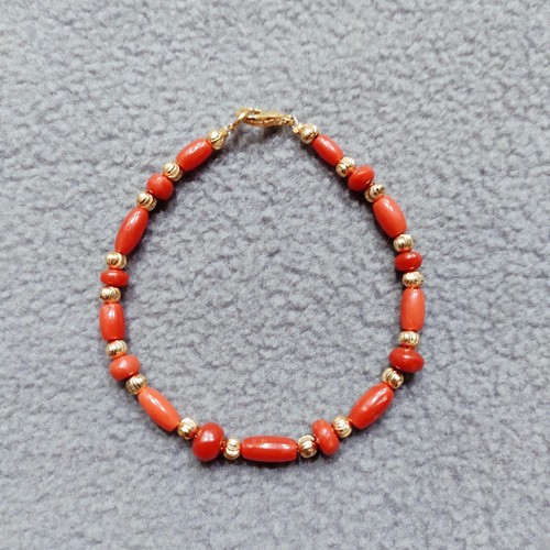 Bracciale di perle di corallo rosso naturale braccialetto di perle di corallo... - Foto 5 di 12