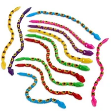 Playbees Wiggly Jointed Snakes - Pack of 12 - Wacky Fun and Educational Plast...