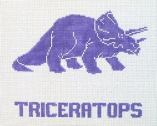 Tricerotops Dinosaur Hand Painted Needlepoint Canvas
