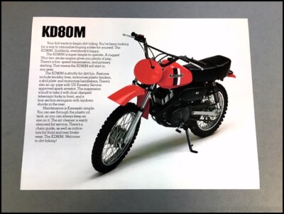 1981 Kawasaki KD80M Motorcycle Bike 1-page Vintage Sales Brochure