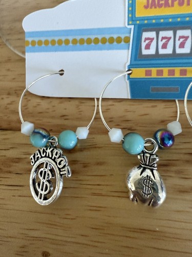 Jackpot Wine Charms, Wine Gift, Poker Game, Game Night, Party Favors ๐ท๐ฐ๐ฐ - Picture 6 of 9