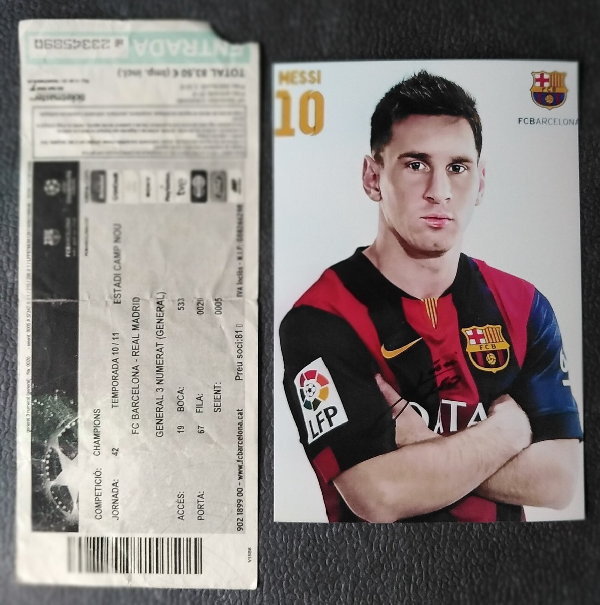 Messi TICKET UEFA Champions League 3/5/2011 FC Barcelona v Real