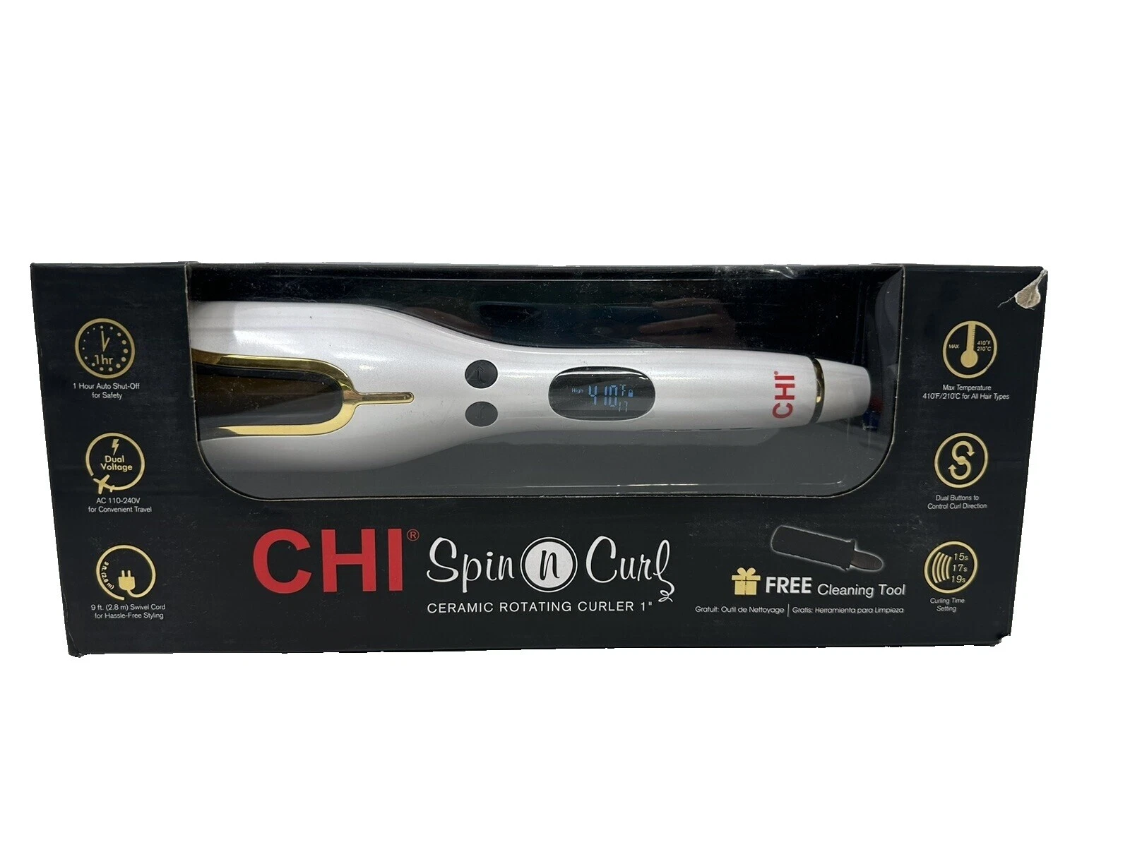 Rizador de Pelo de Cerámica Blanca CHI y Planchas