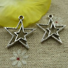 Free Ship 200 pcs tibetan silver star charms 23X20mm L-3964