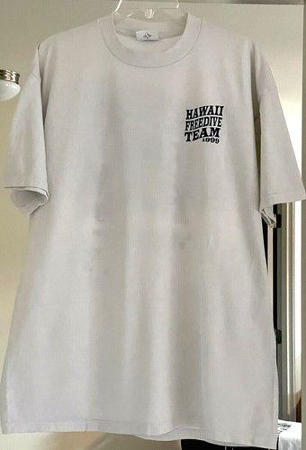 Freedive White T-Shirt Size XL Hawaii Freedive Team 1999 U.S. Nationals Florida