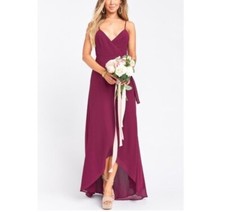 NWT Show Me Your Mumu Mariah Wrap Merlot Dress Small Wedding Formal Bridesmaid