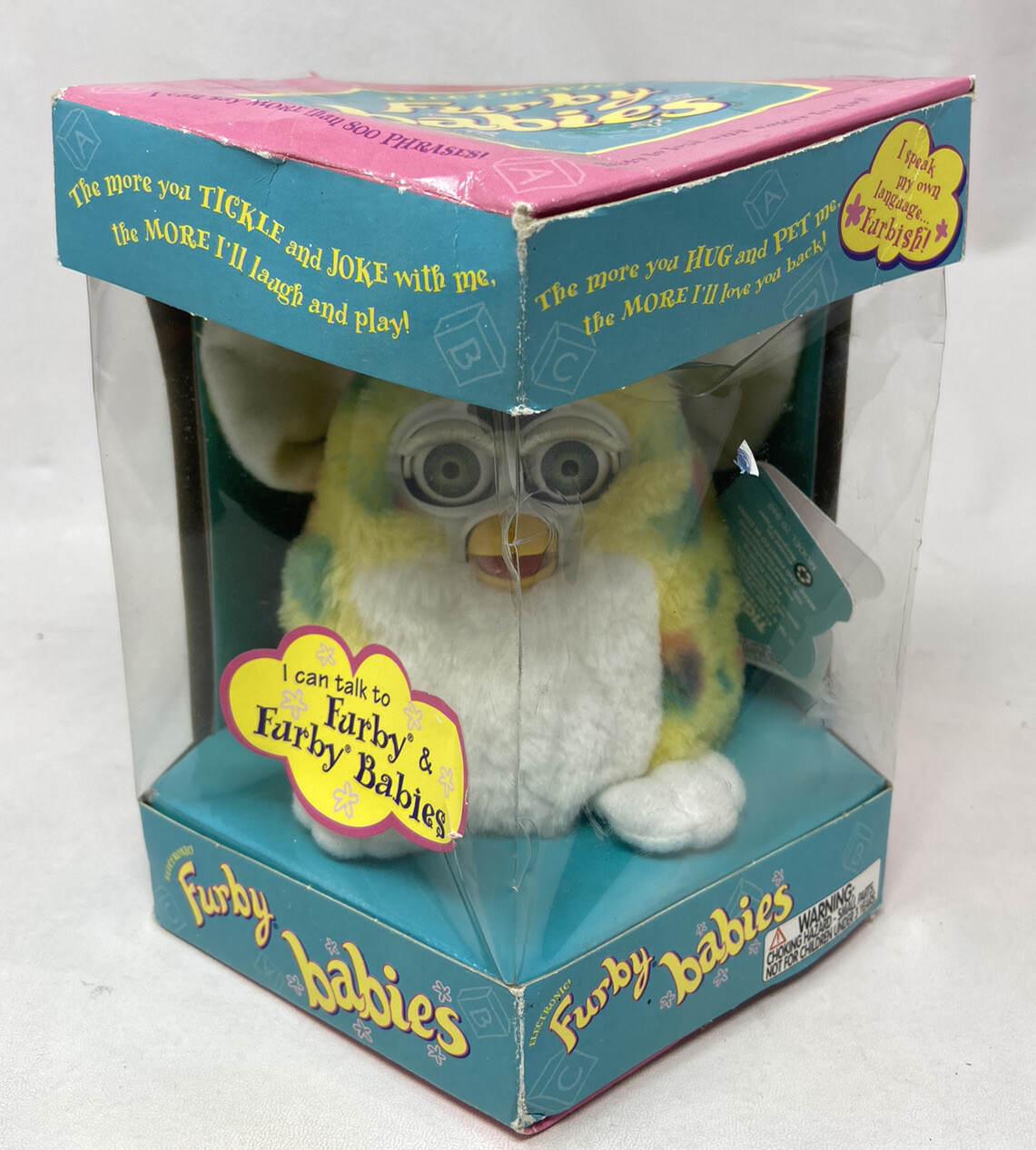 Original 1999 Furby Babies Confetti Yellow Green 70-940 New In Box