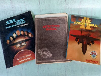 Vtg Computer Game Manuals Lot of 3 F-15 STRIKE EAGLE 2/Star Trek/Carmen Sandiego