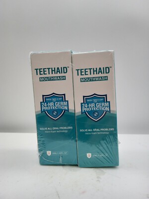 2-Pack Teethaid Mouthwash, Mint Teeth Whitening Foam Mousse Stain Remove New