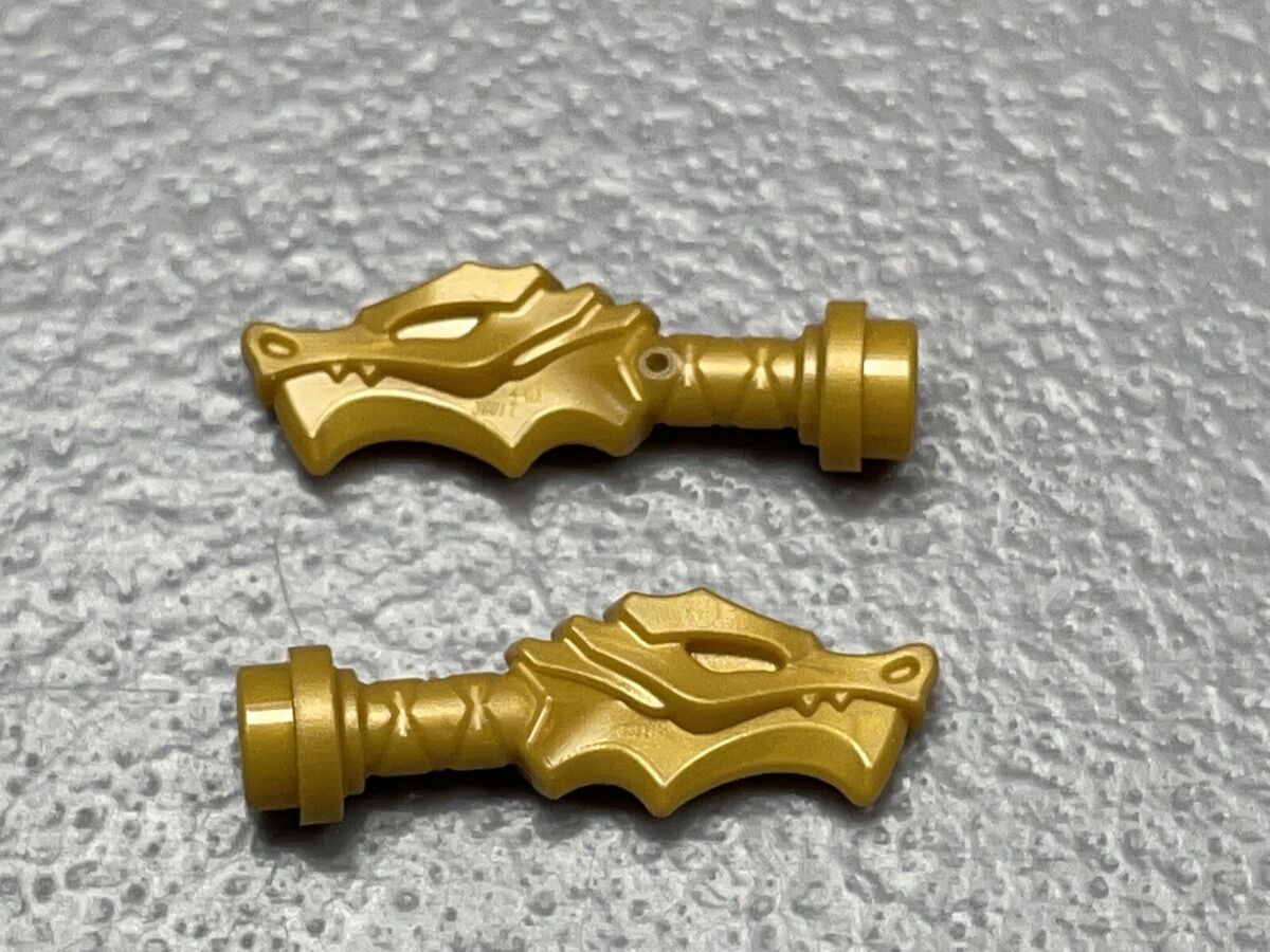 LEGO Minifigure Sword Hilt Dragon Head Pearl Gold Ninjago LEGO Minifigure Sword Hilt Dragon Head Pearl Gold Ninjago