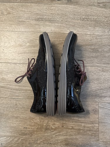 Cole Haan Men Shoe Lunarlon Size 10.5M Black Speckle Wingtip Oxford Pre Owned qp - Picture 4 of 8
