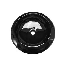 Rok Halo Round Shaped Vessel Bathroom Sink, 18-1/2" Diameter, Black Porcelain