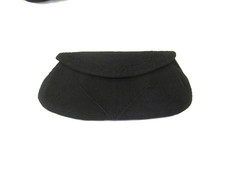 Mardane Corde' black piping clutch purse handbag, c. 1960s