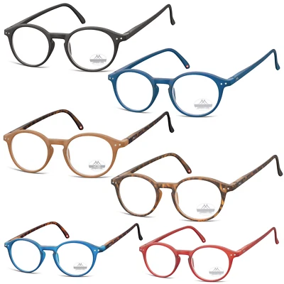 MONTANA EYEWEAR Lesebrille Montana Designer Panto Lesebrille & Etui flexible Arme NEU Retro MR65