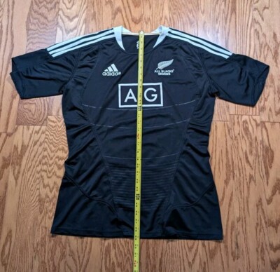 New Zealand All Blacks Rugby Jersey Adidas Men's Black AIG Sz