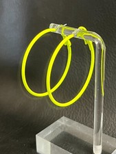 FUN NEW PAIR WOMEN'S HOOP EARRINGS 45MM BRIGHT YELLOW
