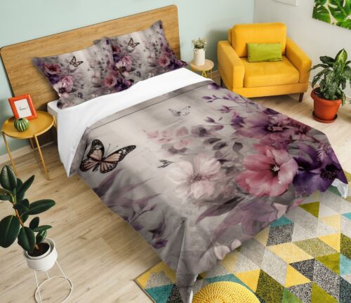 3D Butterfly Flower B1689 Bed Pillowcases Quilt Duvet Cover Queen King Amy 23