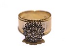 14k yellow gold 1ct SI2-3 H round diamond cluster ring 6.7g estate 6.75 — photo 3