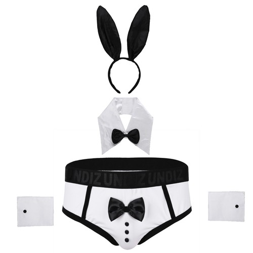 Sexy Herren 4 Stück Kellner Gentleman Cosplay Kostüm Uniform Dessous Outfits - Bild 23 von 38