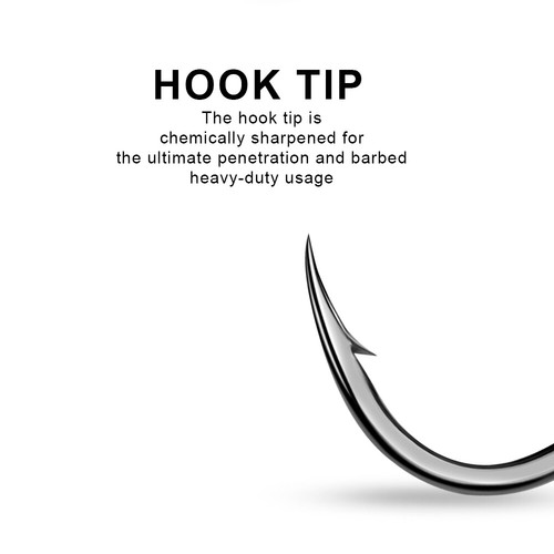 Lot 200pcs Fishing Hooks Black High Carbon Steel Offset Barbed Bait Hooks 2#-15# - Picture 8 of 23