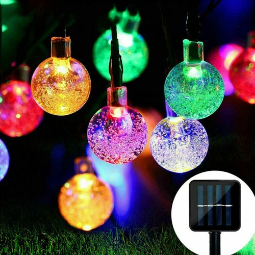 Luces LED solares de burbujas de jardín retro cadena de luces decorar el patio - Imagen 10 de 22