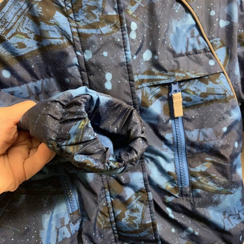 Disney Store Star Wars Hooded Full-Zip Puffer Coat Jacket Reflective Boys 4 Blue - Picture 6 of 24