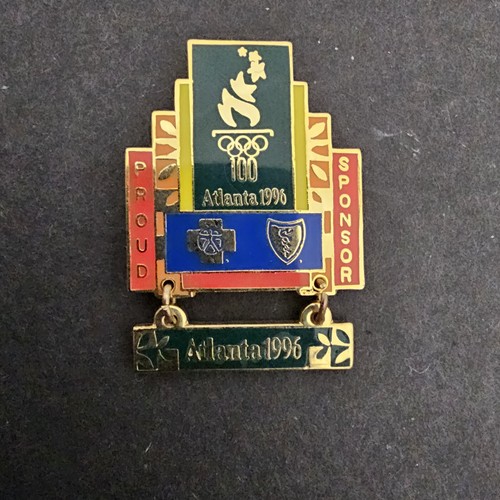 Atlanta Olympic Games 1996 Sponsor Pin Blue Cross Blue Shield Dangle 63/1000