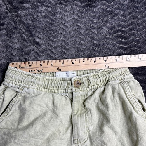 Zara Boys Linen Shorts Green Size 9 - Picture 3 of 6