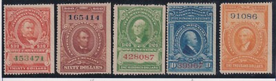 United States 1918 ''Delivery stamps'' $30 -$60 -$100-$500 -$1000 (*) (Cod.7053)