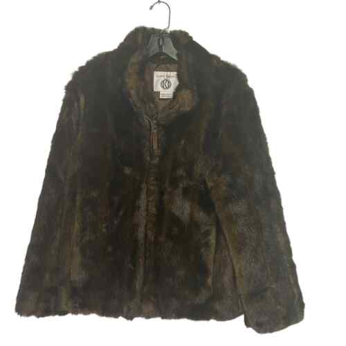 Kathy Ireland Faux Fur Jacket Mobwife Womens Sz Sm - Picture 1 of 9
