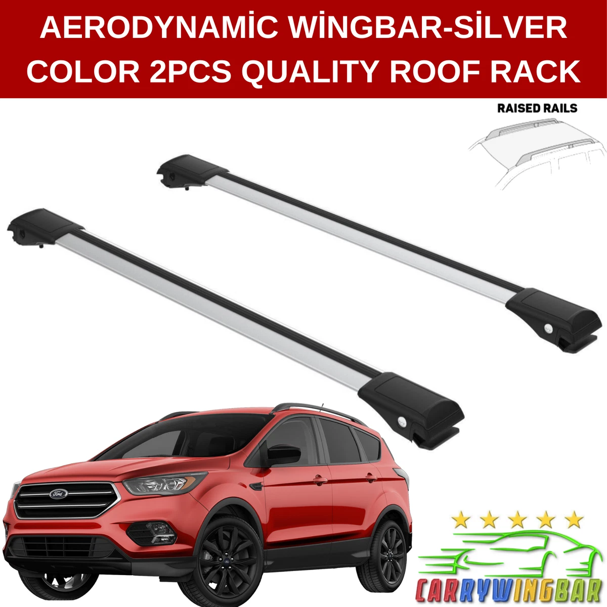Fits Ford Escape 2013 2023 Roof Racks Cross Bar Set Carrier Rails Silver
