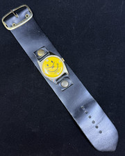 Vintage Lucerne Smiley Face Swiss Watch Leather Bund Strap Band Smile Happy