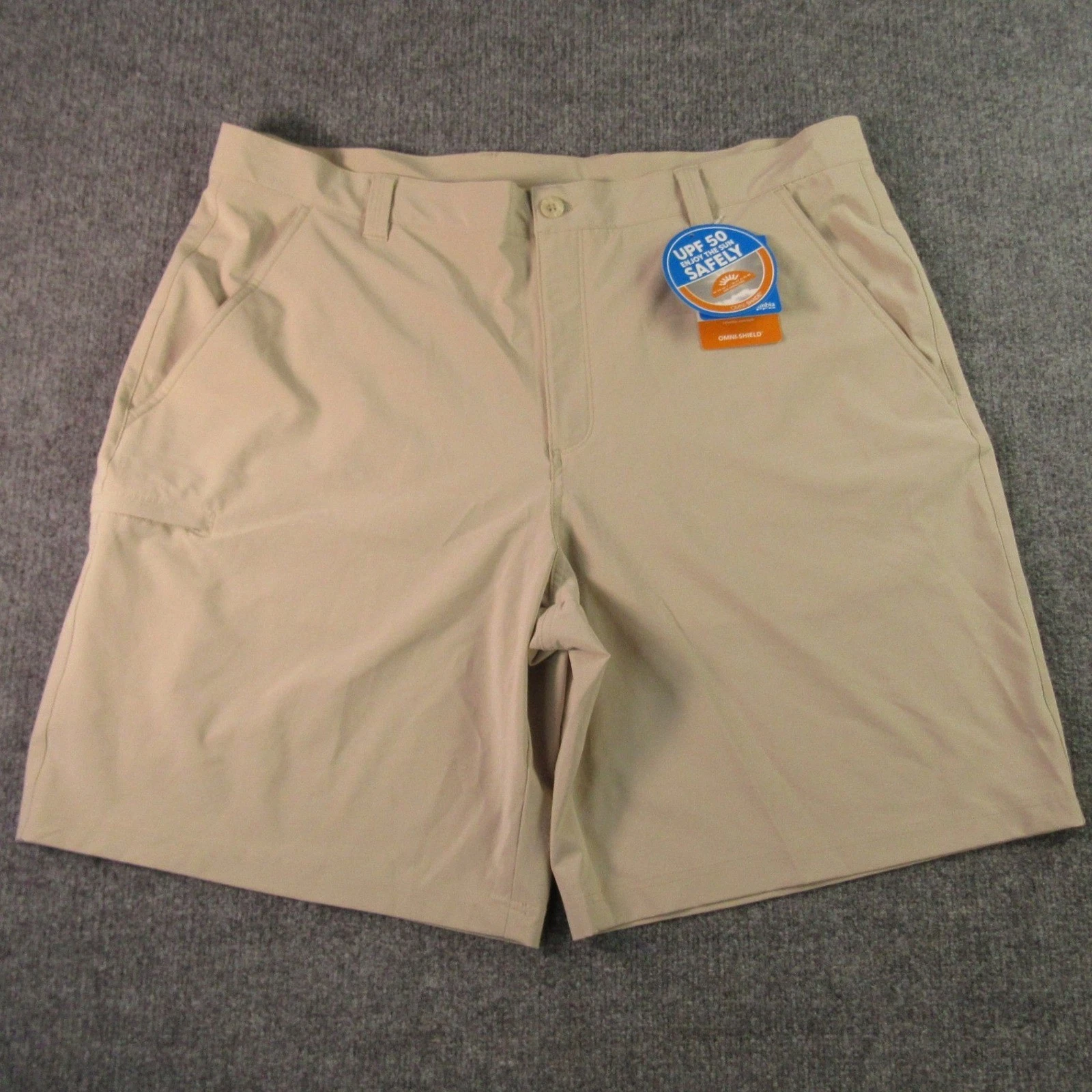 Columbia PFG Shorts Mens 42x10 Grander Marlin II Offshore Khaki FM4602