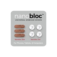 Universal Webcam Covers - Dots and Bars, 7 Pieces - Wood Marble