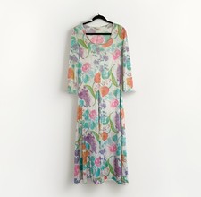 Vintage Vanity Fair Size 10 House Dress Nightgown Floral Maxi Coquette Feminine