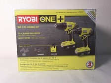 Ryobi P1817 18V ONE Lithium-Ion Cordless 2-Tool Combo Kit with 1.5 Ah Batteries