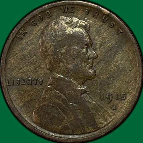 1915-D Lincoln Wheat Cent Fine F Coin #34892