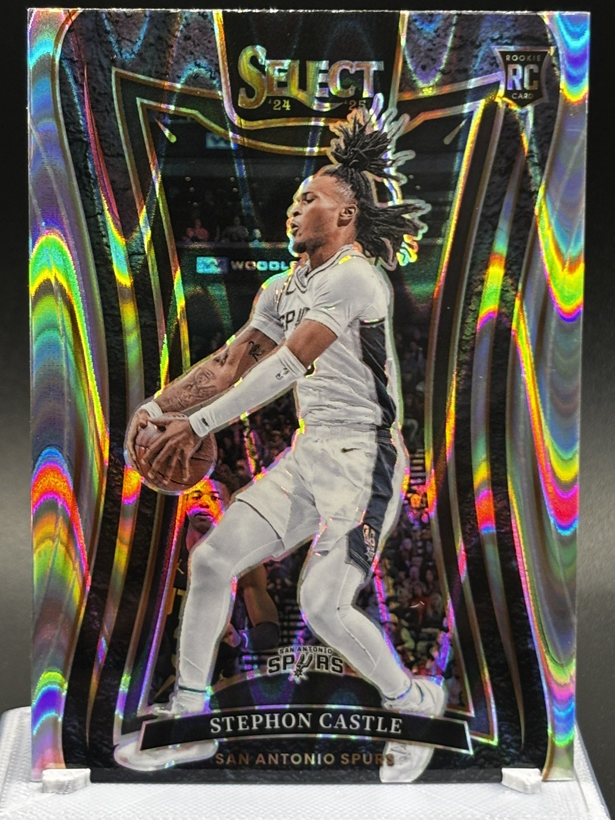 2024-25 Panini Select Stephon Castle Mezzanine Tectonic Prizm Spurs #388