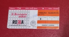 BIGLIETTO BASKET SERIE A1 MESSAGGERO ROMA ENIMONT LIVORNO 1989/90