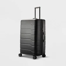 OPEN STORY HARDSIDE LARGE CHECKED SPINNER SUITCASE - BLACK - Scratch & Dent