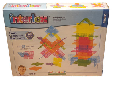GUIDECRAFT INTERLOX EDUCATIONAL TOY PLASTIC CONSTRUCTION 96 PC SET G16835 STEM