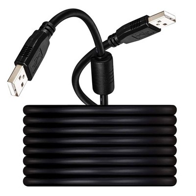 25FT USB Extension Cable USB 2.0 Cable Type A Male to Type A Male AM to AM Black