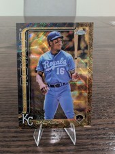 2025 Topps Chrome Gilded Collection Bo Jackson Gold Wave Refractor /75 