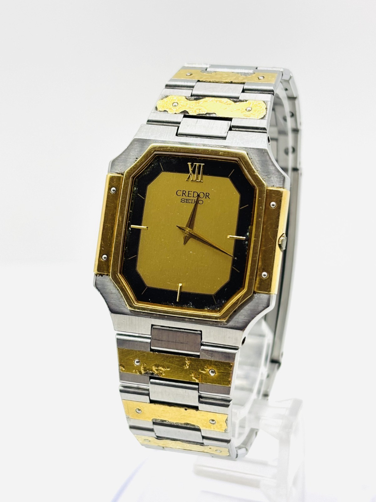 [Exc+5] Seiko Credor 9300-5320 18K 14K Gold Dial Quartz Mens Watch Used