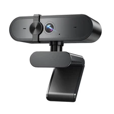 1080P Webcam Caméra avec Microphone & Vue large - Correction automatique de la lumière
