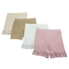 Breezies Women's Set of 4 Everyday Seamless Mid-Thigh Shorts Panties Size Medium